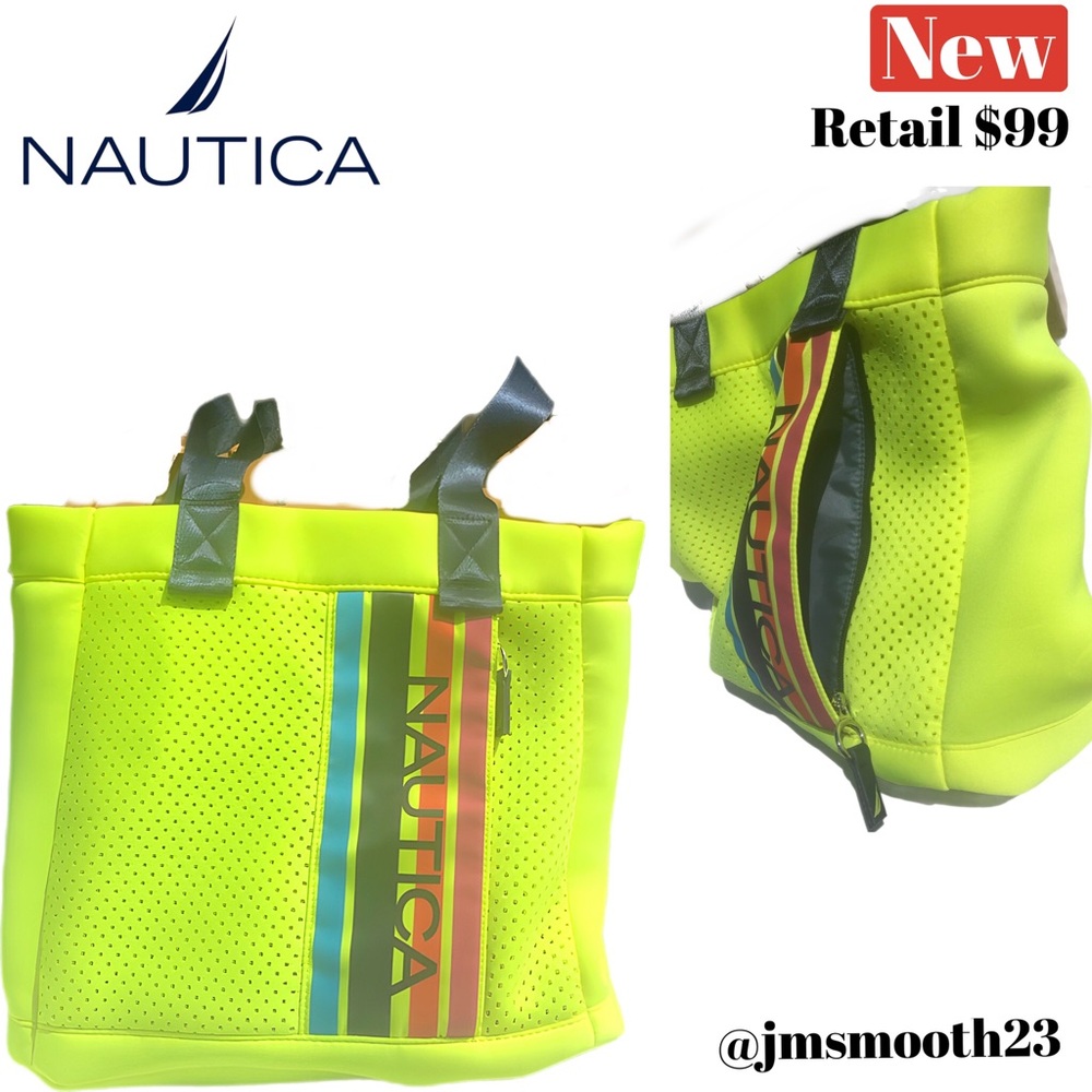 ⬇️SALE‼️♻️🆕 Nautica Jetty Tote neon yellow, neoprene material 719